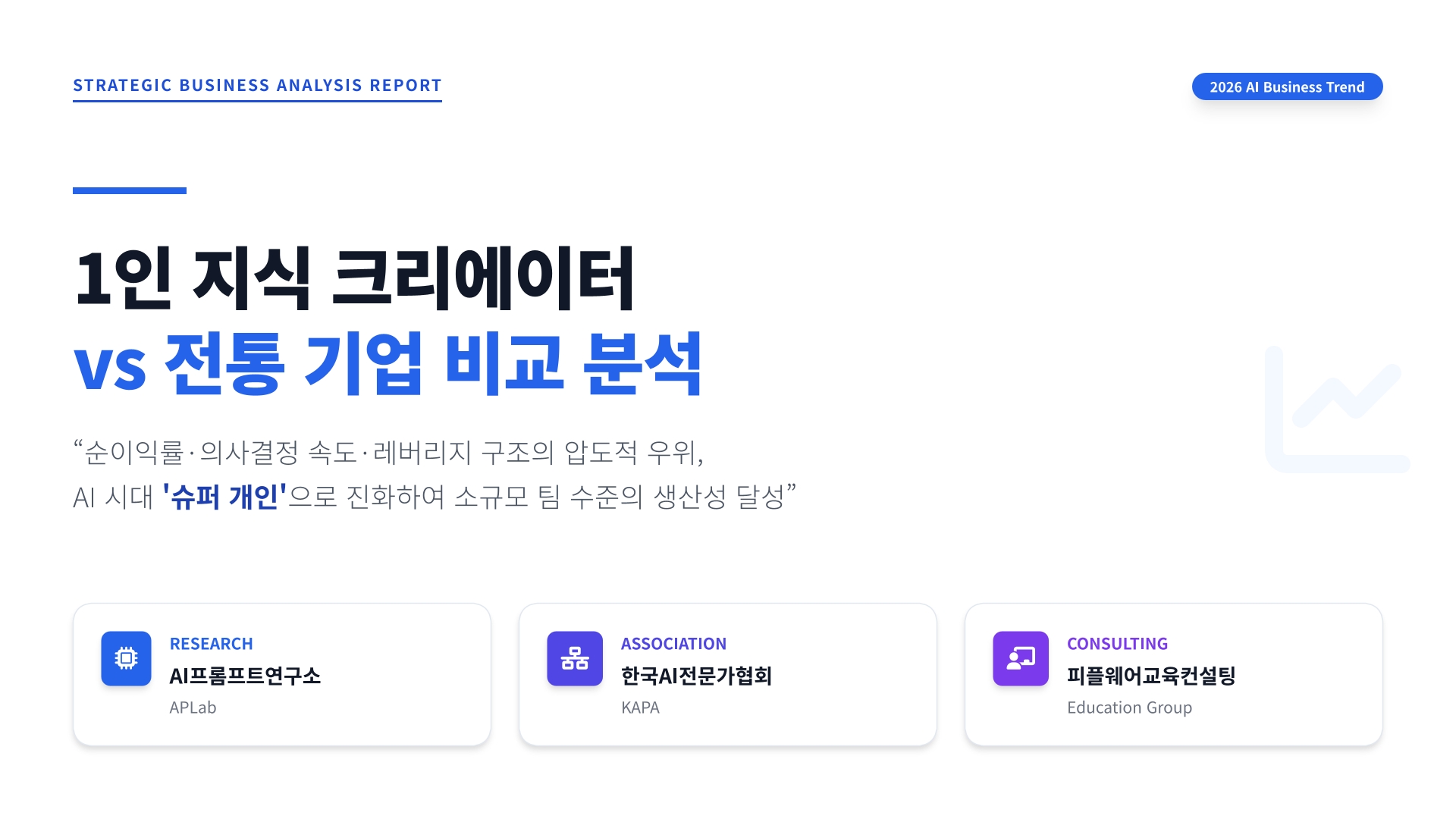 1인 지식 크리에이터 vs 전통 기업 비교